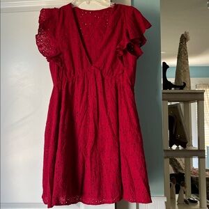 Red Eyelet Dress